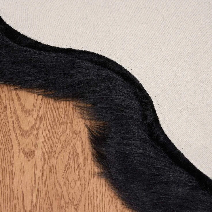 vidaXL Kunstschaffell Teppich Tafalla Schwarz 80 x 120 cm Polyester 42021586 – Bild 7