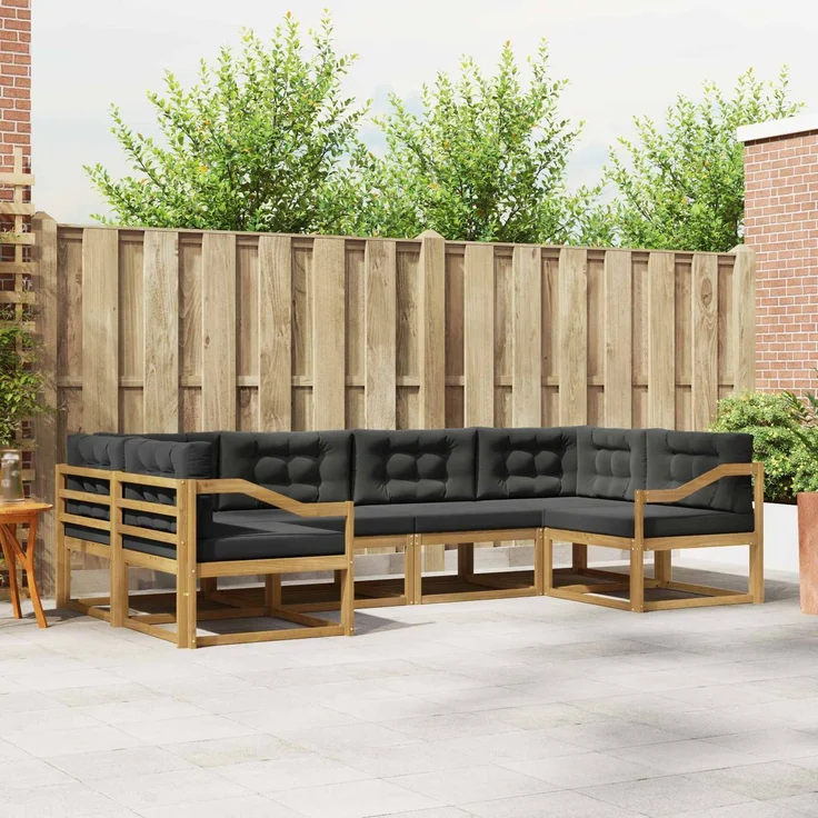 vidaXL Outdoor-Sofagarnitur 6 stk. 6-Sitzer Weiß und Anthrazit 3386951 – Bild 1