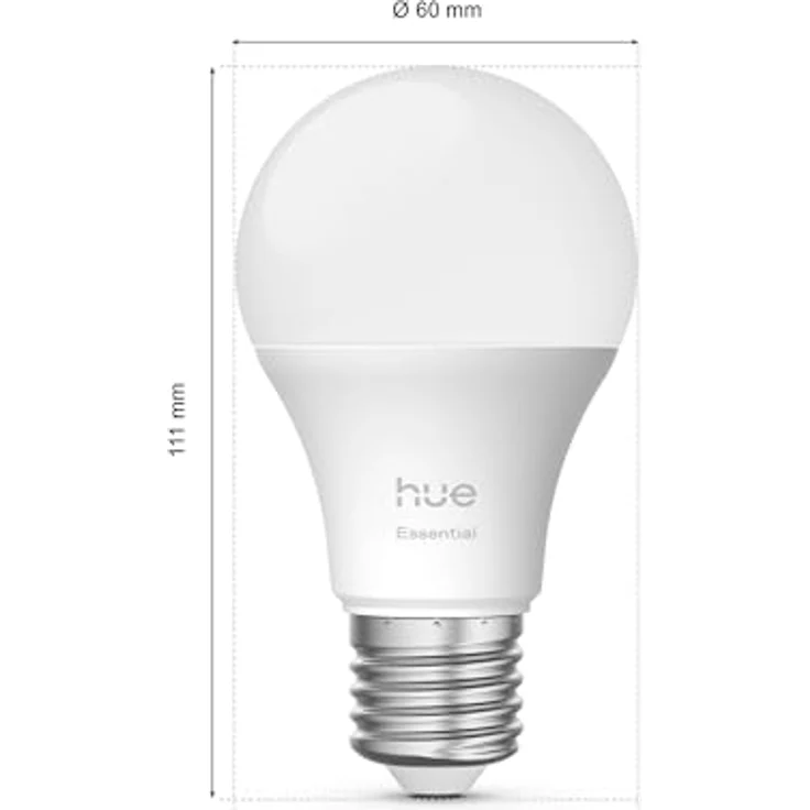 Philips Hue Essential Smart LED A60 Lampe, Weiß und Farbig, E27 Fassung, 8W, 2200K-6500K, 806 Lumen, dimmbar, funktioniert mit Alexa, Google Assistant, und Apple Home, 1er Pack – Bild 12