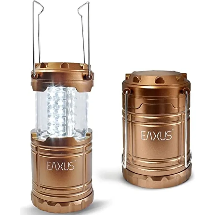 EAXUS Gartenleuchte 30 LED Campinglampe Batteriebetriebene Lampe für In- und Outdoor, LED fest integriert, Ausziehbar