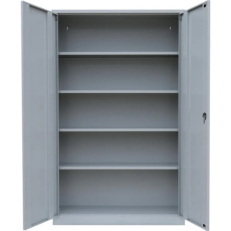 XXXL Stahl-Aktenschrank Metallschrank abschließbar Büroschrank Stahlschrank 195 x 120 x 42,2 cm Lichtgrau 530370