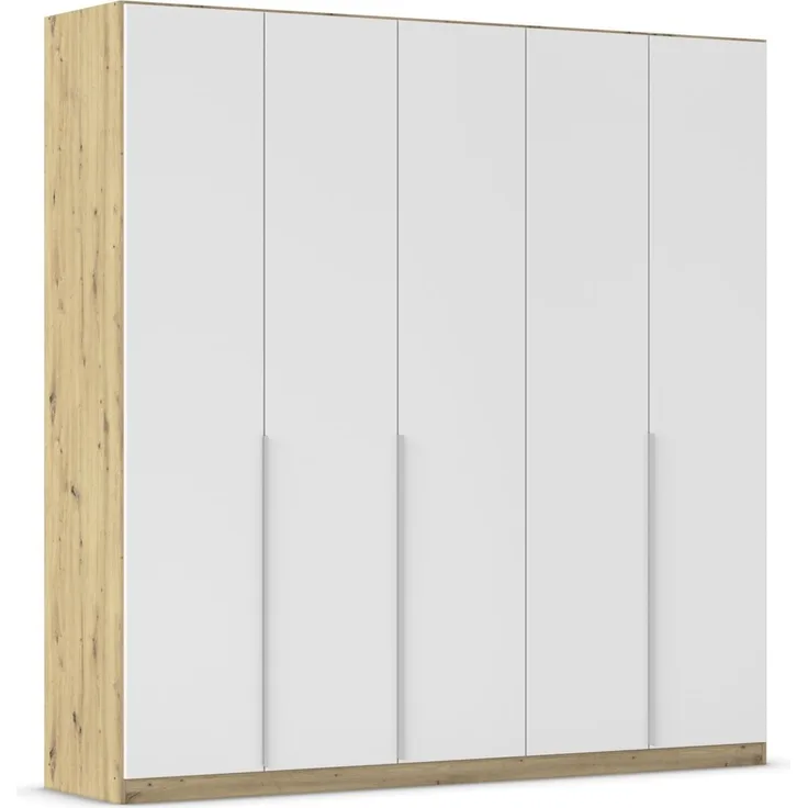 Rauch Möbel Alabama, Kleiderschrank für Schlafzimmer, Kinderzimmer, Wohnzimmer, Garderobe, Flur, 5-türig, mit Zubehör Premium, Farbe Weiß/Eiche Artisan, Holz, Breite 226 cm