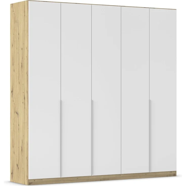 Rauch Möbel Alabama, Kleiderschrank für Schlafzimmer, Kinderzimmer, Wohnzimmer, Garderobe, Flur, 5-türig, mit Zubehör Premium, Farbe Weiß/Eiche Artisan, Holz, Breite 226 cm