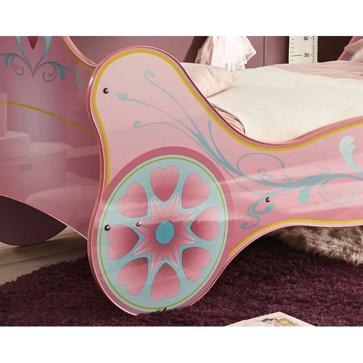 Begabino Autobett Kinderbett Prinzessin Kutsche Lila mit Matratze, Lattenrost 90x200 cm – Bild 4