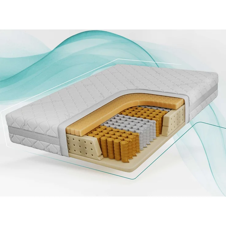 Taschenfederkernmatratze H3 – 7 Zonen Rollmatratze, abnehmbarer waschbarer Bezug, für Allergiker geeignet, Latex - 140 x 200 cm - TENE - SIVO – Bild 1
