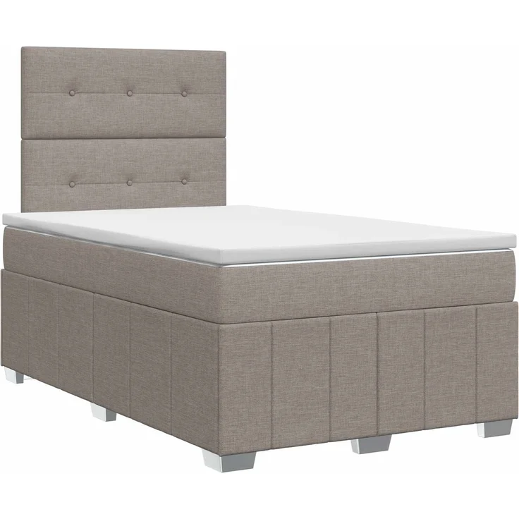 vidaXL Boxspringbett mit Matratze Taupe 120 x 190 cm Stoff 3454096 – Bild 2