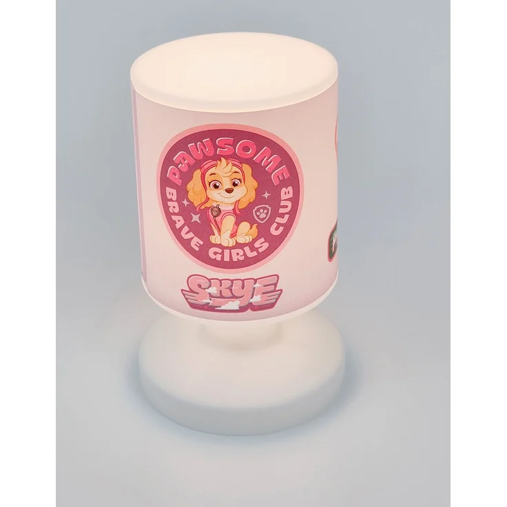 LED Akku Tischleuchte mit 3 Paw Patrol Rosa Motiven per USB aufladbar, Höhe 20cm – Bild 4