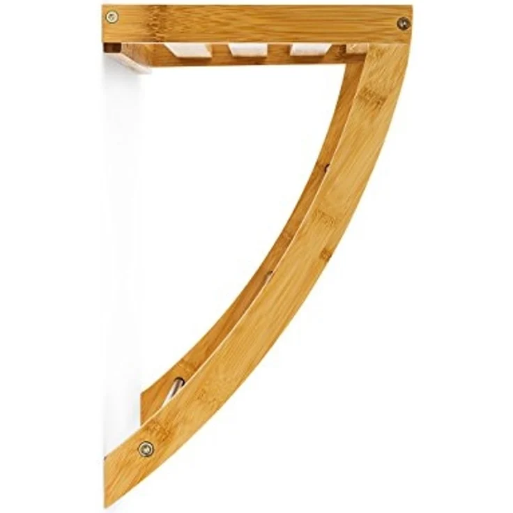 relaxdays Handtuchregal Wandhandtuchhalter Bambus & Chrom – Bild 5