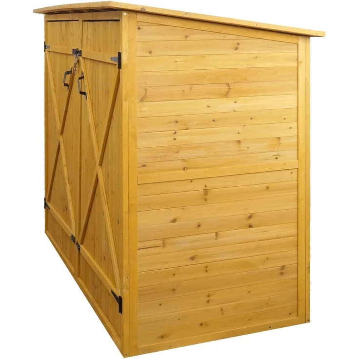 1er-Fahrradgarage HWC-H60, Fahrradbox Geräteschuppen Gerätehaus, MVG abschließbar 152x184x98cm ~ braun – Bild 4