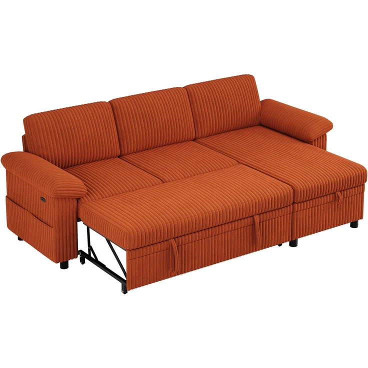 3-Sitzer L-förmiges Ecksofa 212 x 150 x 89 cm mit Schlaffunktion und Stauraum – Bild 5