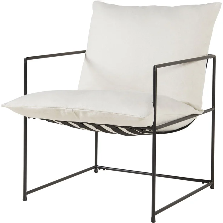 Sessel Utsjoki 90x61x70 cm Schwarz/Beige [en. casa] – Bild 2