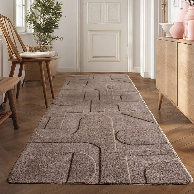 Teppium Teppich Skandinavisches Design, Rechteckig, Höhe: 20 mm, Kurzflorteppich Skandinavische Design Anti-Rutsch Rückseite Waschbar – Bild 4