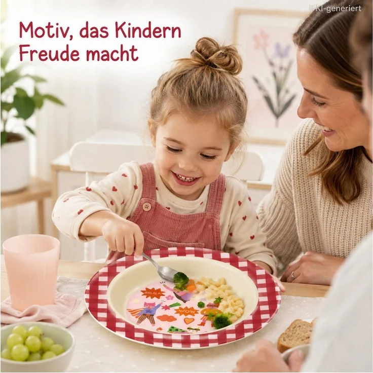 rice Teller Tiefer Kinderteller 20cm Rot Super Hero Melamin Kindergeschirr, (1 St) – Bild 4