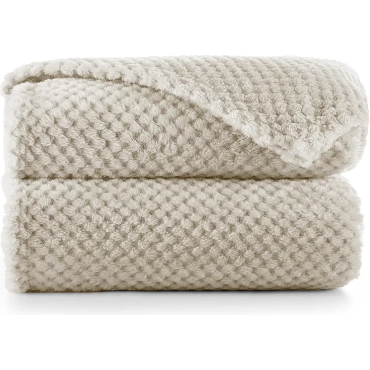 DecoKing Kuscheldecke 220x240 cm Cappuccino Decke Microfaser Wohndecke Tagesdecke Fleece weich sanft kuschelig skandinavischer Stil beige Henry