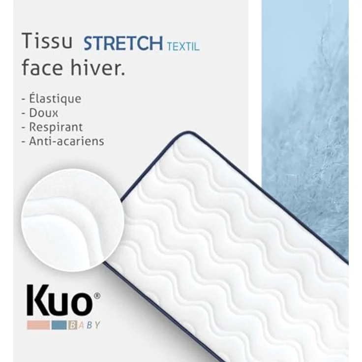 KUO Baby - Baloo Kinderbettmatratze | Schaumstoff- und viskoelastische Matratze | Wendbar, hygienisch und atmungsaktiv | 140x70 cm – Bild 6