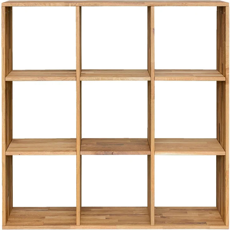 Livetastic 'CUBE' Raumteiler Regal, Massivholz Wildeiche, 112.2 x 112.2 x 35 cm, mit 9 Fächern – Bild 3