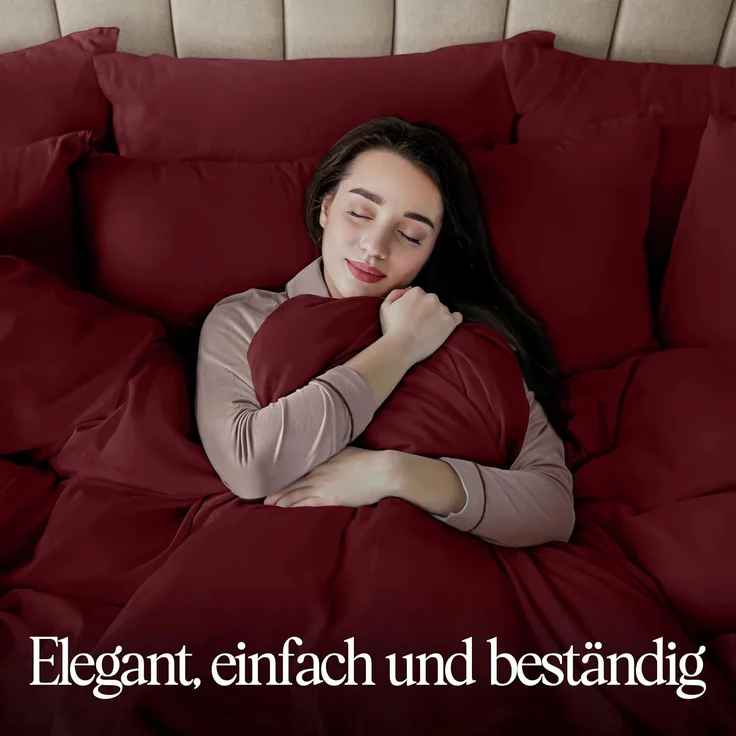 Utopia Bedding Bettwäsche 200x200 Set - Mikrofaser Bettbezug 200x200 cm + 2 Kissenbezüge 50x75 cm - Burgund – Bild 10