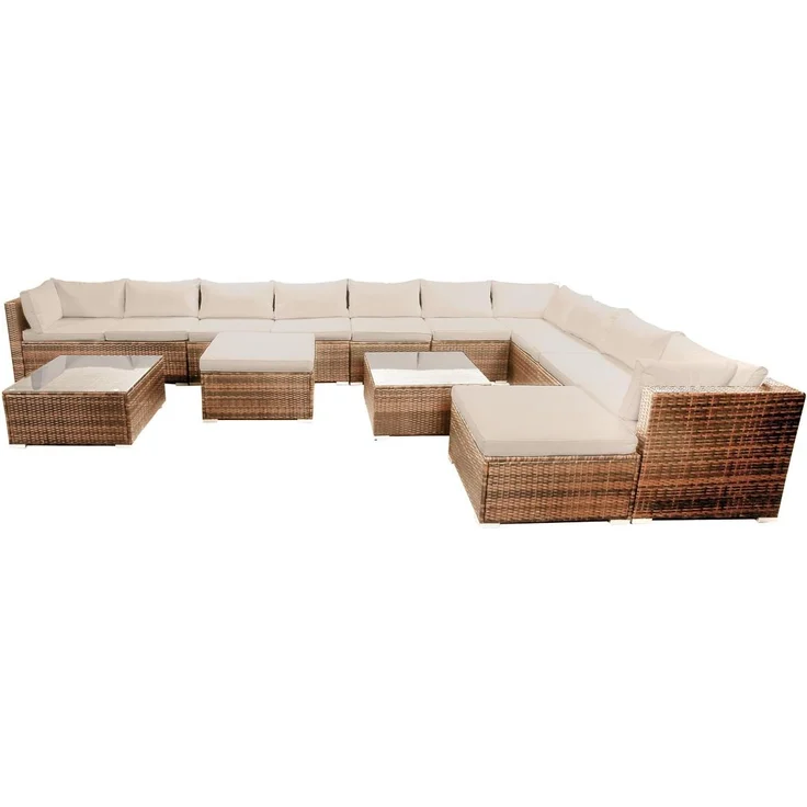 BRAST 'Dreams' Gartenmöbel Lounge, Polyrattan, 11 Personen, Braun – Bild 1