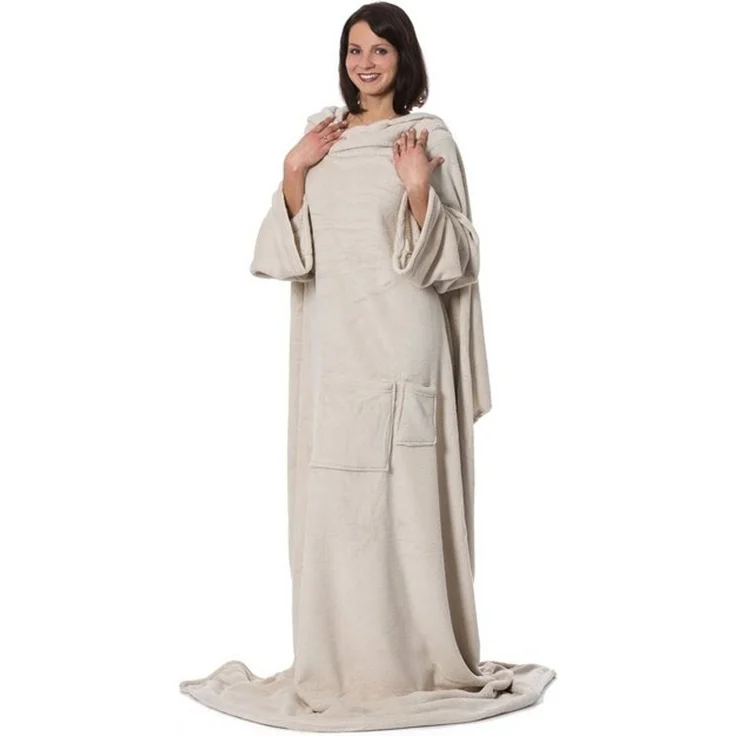 Wohndecke, ZOLLNER, mit Ärmeln und zwei Taschen, 170 x 200 cm, 100% Polyester, mit Ärmeln und zwei Taschen – Bild 4