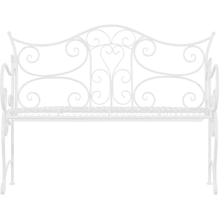 Gartenbank TODOR - Metall Weiß 113x47x89 cm | Metallbank Garten 2 Seitzer Bank Terrasse Vintage Antik Gartenbank – Bild 8