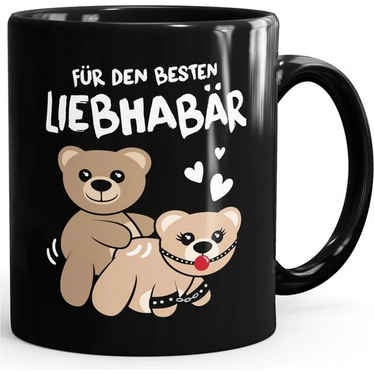 MoonWorks Tasse Kaffee-Tasse Liebe lustig Bär Geschenk Partner Mann Liebhaber, Keramik – Bild 4
