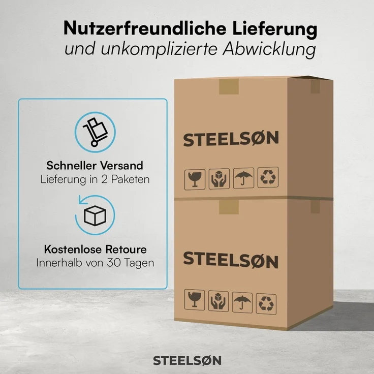 STEELSØN 'Nair' Polyrattan Gartenstuhl, 4er-Set, hellbraun, wetterfest & UV-beständig, Balkonstühle bis 160 kg belastbar, Gartensessel inkl. Kissen – Bild 11