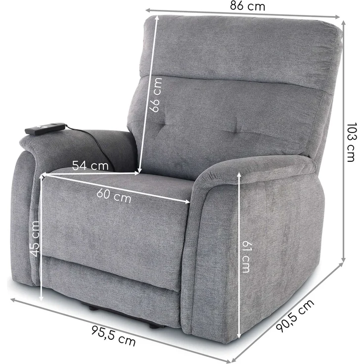 Raburg XXL-Sessel Fernsehsessel mit Aufstehhilfe, Relaxsessel mit Liegefunktion, Samson, elektrisch mit Fernbedienung, 1 Motoren, bis 200 kg – Bild 8