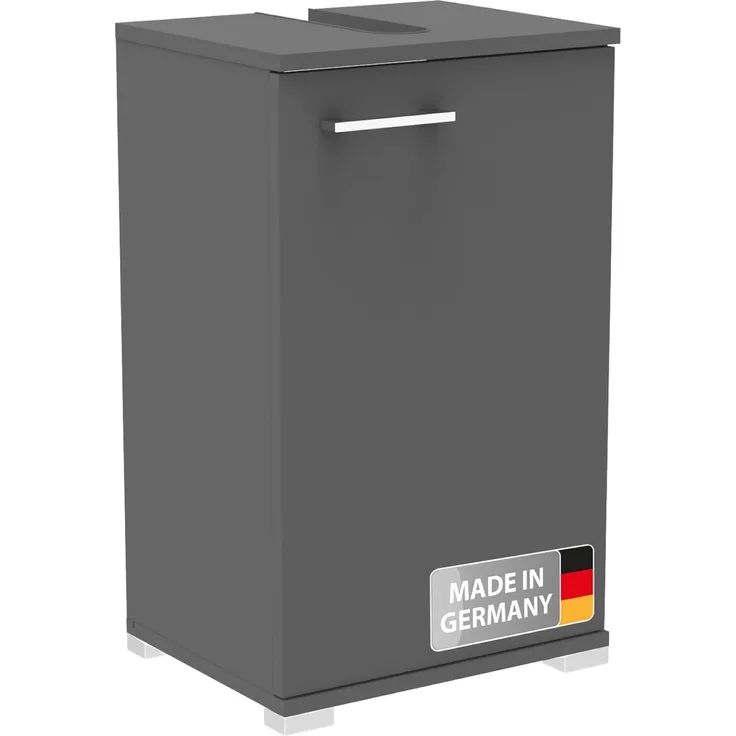 Fackelmann Easy Waschbeckenunterschrank in Anthrazit – 40cm Breite, Flexibler Türanschlag, Modernes Design und praktischer Stauraum, inkl- Füße – Made in Germany