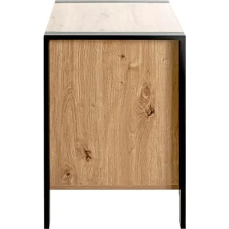 XXXL Nachtschrank, Schwarz, Eiche, Metall, 2 Schubladen mit Soft-Close-System, 60x60x42 cm, Schlafzimmer Möbel – Bild 5