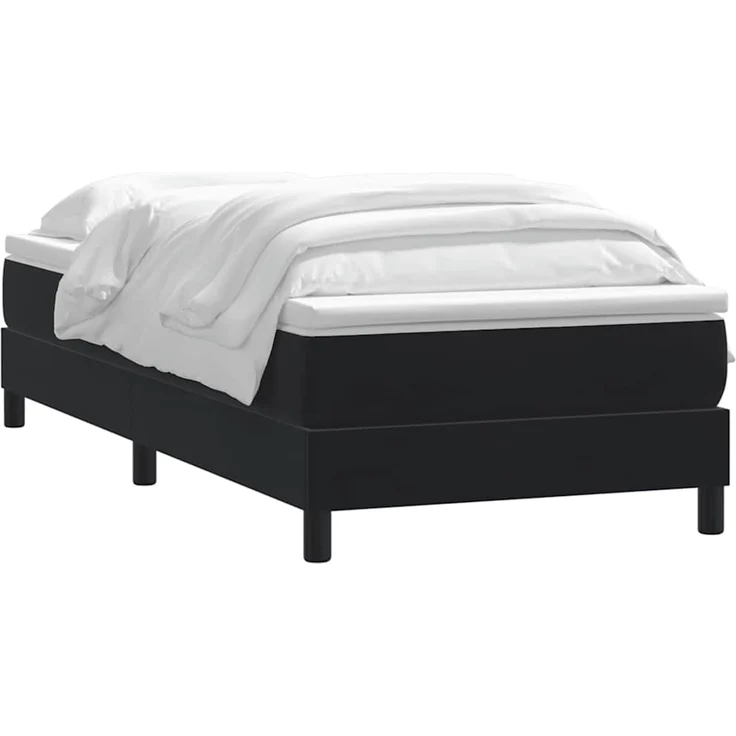 vidaXL Boxspringbett mit Matratze Schwarz 80x220 cm Samt 3315947 – Bild 2