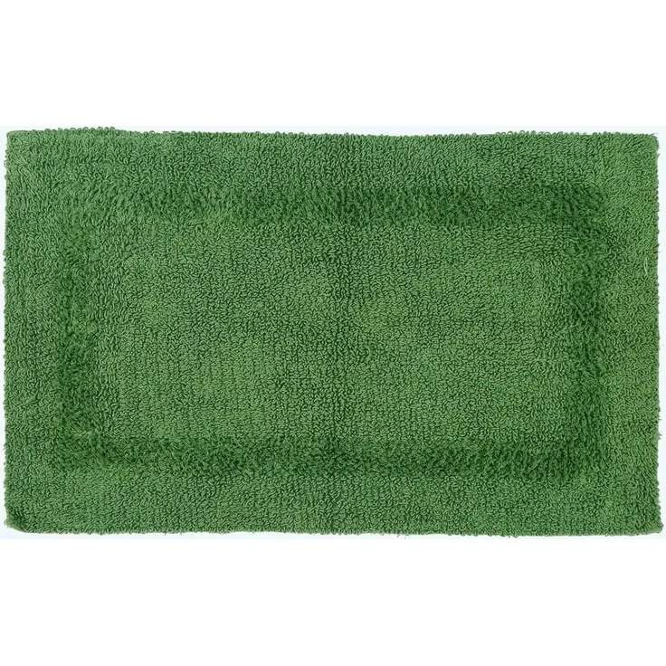 Homescapes Premium Badematte grün, Badvorleger 50x80 cm, Badteppich Baumwolle mit Wende-Design