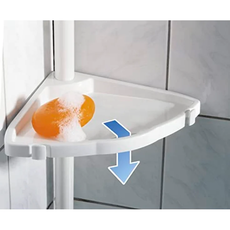 Wenko Teleskop-Duschecke Easy Aluminium, weiß, 4 Ablagen – Bild 6
