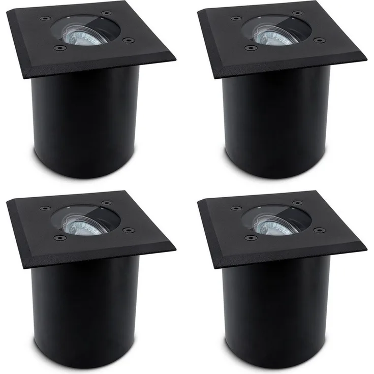 SSC-LUXon LED Gartenstrahler Bodeneinbaustrahler JUAVI quadratisch schwarz IP67 GU10 230V