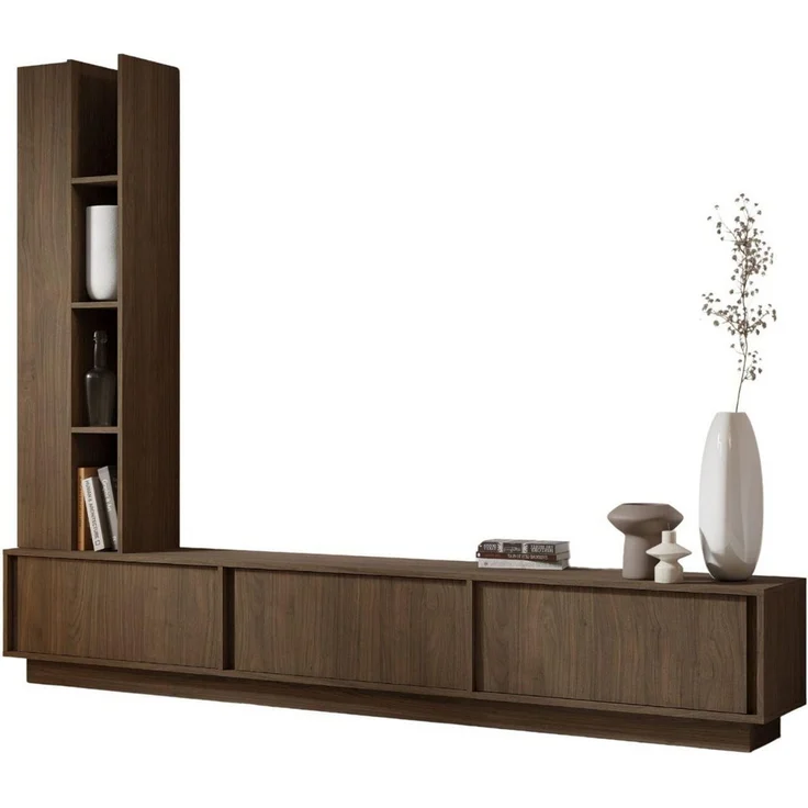 Compleo Wohnwand "MARVI" TV-Wohnwand mit Lowboard und Hochschrank, (Japandi Stil), Lowboard und Regal Hängend oder stehend – Bild 3
