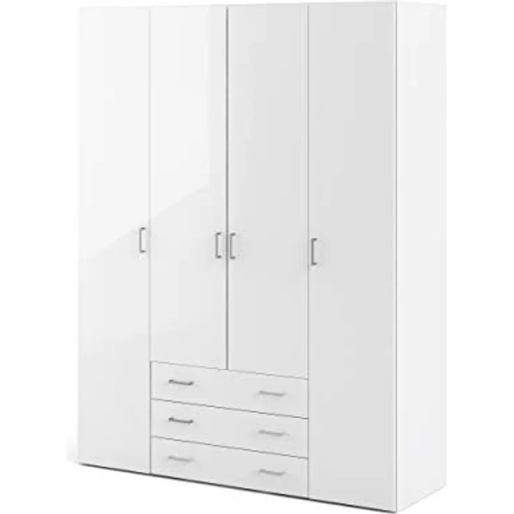 Kleiderschrank, Farbe Weiß 154 x 200,4 x 49,5 cm – Bild 7