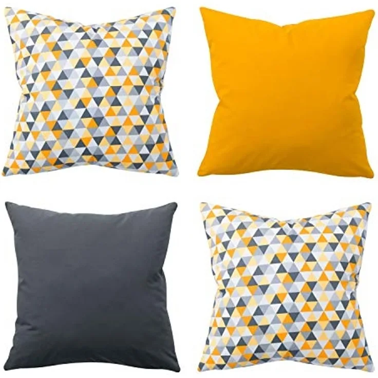 Amilian Dekokissen 4er Set - Dekokissen mit Füllung - 40x40 cm - Deko Kissen