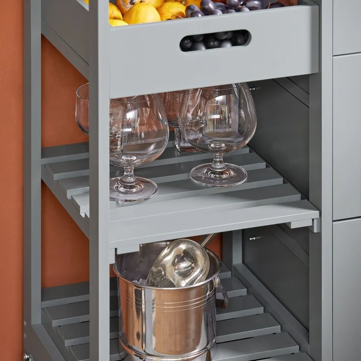 SoBuy FKW79-HG Küchenwagen, MDF, Lackiert, Grau, 62 x 87,5 x 45,5 cm – Bild 9