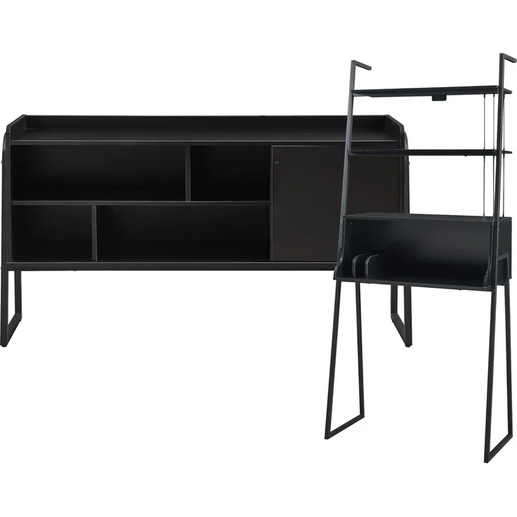 Möbelset Storfjord 2-tlg. 1x Schreibtisch, 1 TV Schrank [en. casa] – Bild 2