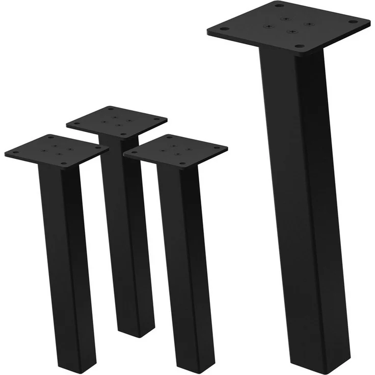 ML-DESIGN Tischbein 4er Set Tischkufen schräg Möbelfüße und Tischgestell aus Stahl I-Form, Bankkufen 30cm Schwarz glänzend Möbelbeine 96° Neigung – Bild 5