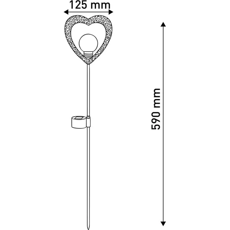 näve LED Solarleuchte Herz, LED fest integriert, Warmweiß, 2er Set, Erdspieß, Höhe: 59cm, LED warmweiß, inkl. Akku – Bild 4