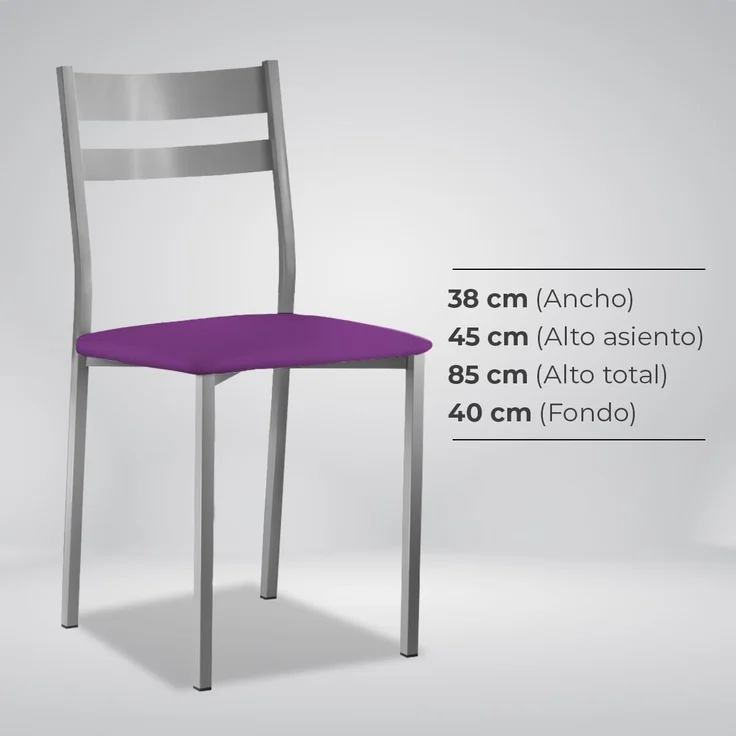 ASTIMESA SCRFBJ 2 Küchenstühle, Metall, Aubergine, Sitzhöhe 45 cm – Bild 7