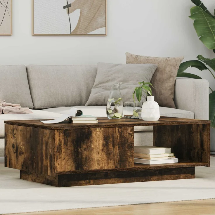 Couchtisch Sofatisch, Geräucherte Eiche 95 x 55 x 31 cm Holzwerkstoff d239e – Bild 2
