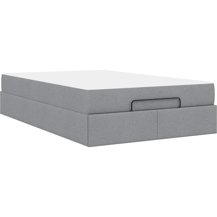 vidaXL Bettgestell mit Matratze mit Matratze 2 pcs Hellgrau Stoff 3399473 – Bild 7