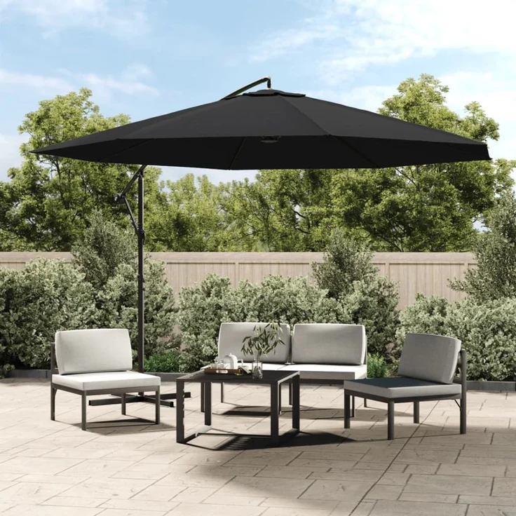 vidaXL Ampelschirm mit Aluminium-Mast 350 cm Schwarz 47130 – Bild 1