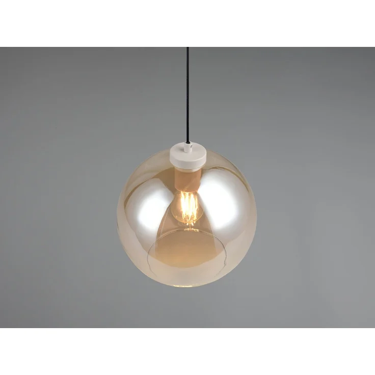 Pendelleuchte LIORA höhenverstellbar 1-flammig mit Glaskugel Bernstein, Ø 25cm – Bild 6