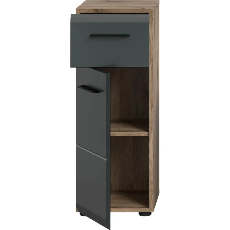 Standschrank (B/H/T: 30x80x30 cm) in schwarz matt und Nox Oak Nachbildung – Bild 3