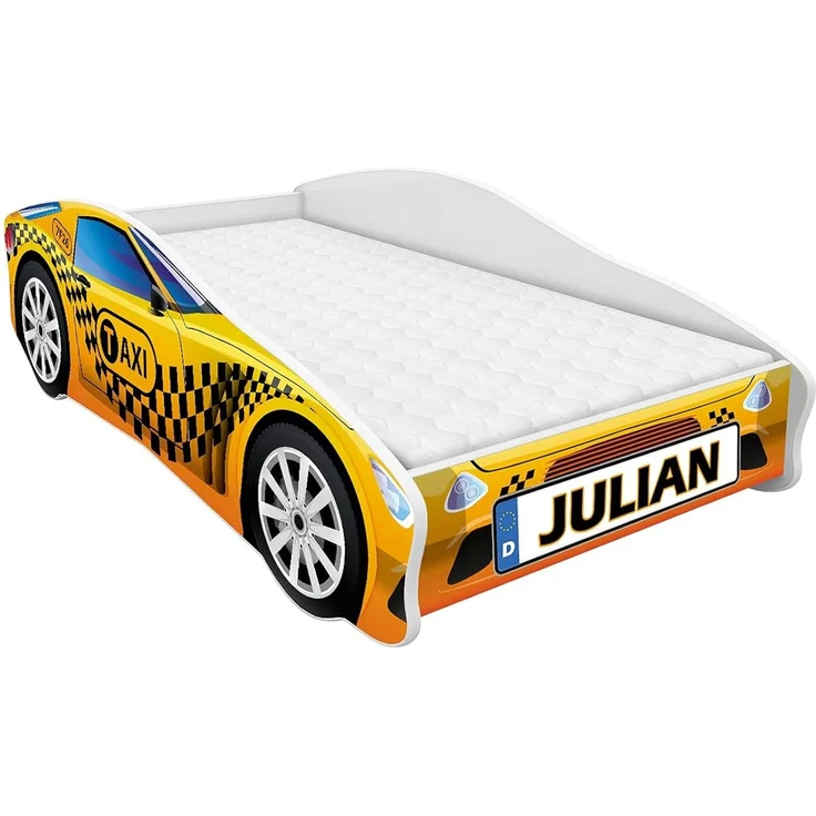 Kinderbett Autobett Auto Junior mit Lattenrost und Matratze 140x70 160x80 180x80 ACMA (160x80, 10 + Name) – Bild 1