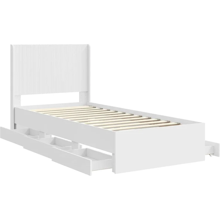 vidaXL Bettgestell mit Stauraum und Kopfteil Weiß 100 x 200 cm 3413971 – Bild 5