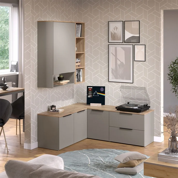Wohnwand Wido Greige 5 Teile Vicco – Bild 3