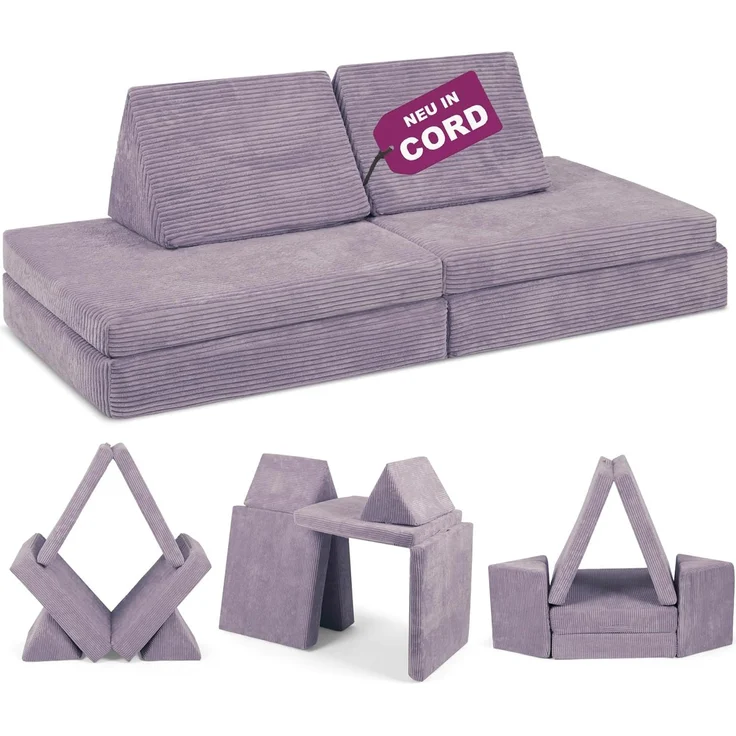 Linodino Kindersofa Spielsofa I aus Schaumstoff Bausteine I Spielcouch für Kinder, 3 Jahre Garantie